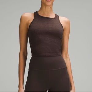 Espresso Ebb to Street Crop Tank